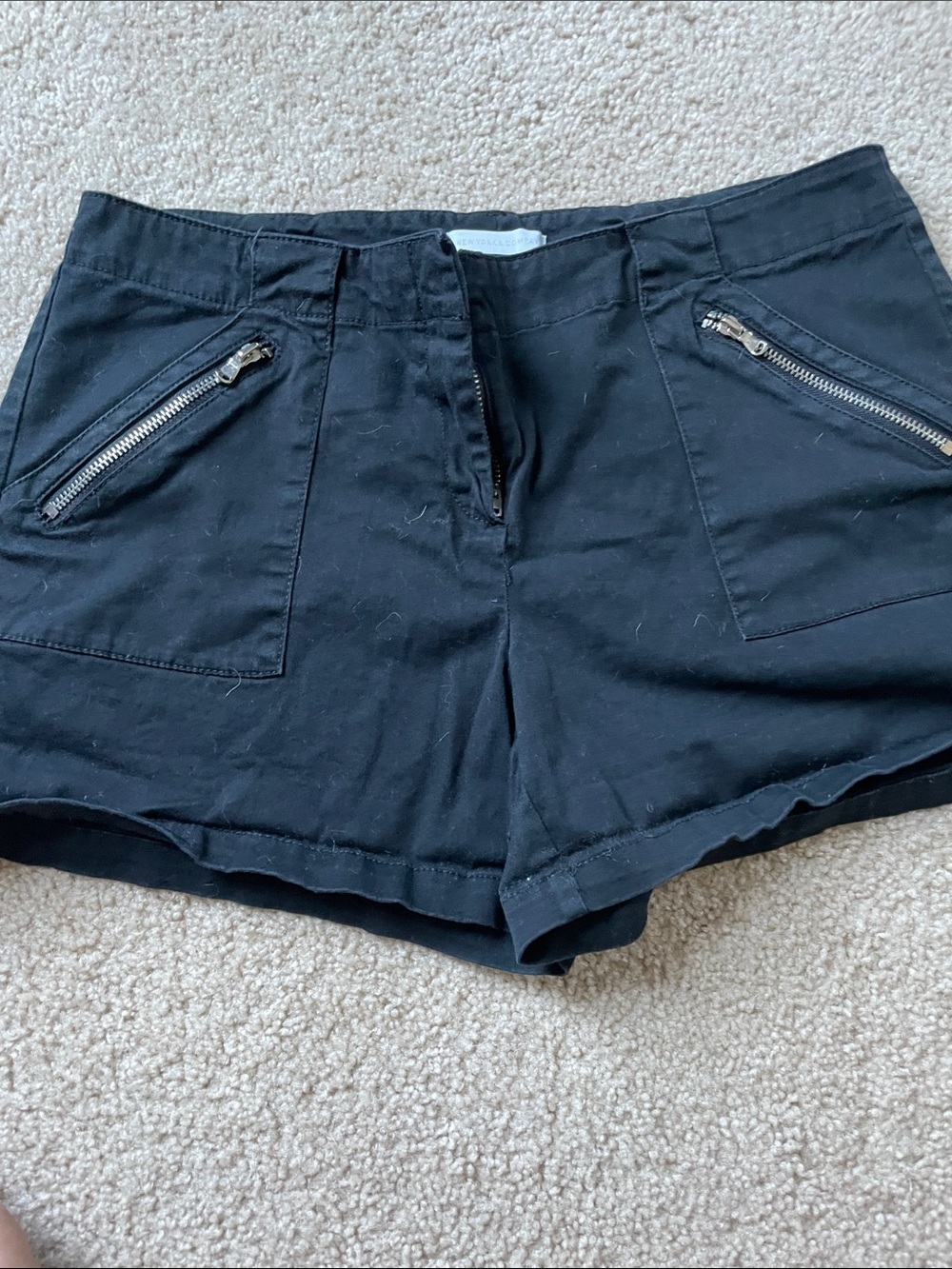 New York & co Black Casual Zip-Pocket Shorts